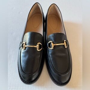 ANTONIO MELANI Black Loafers with Gold Hardware